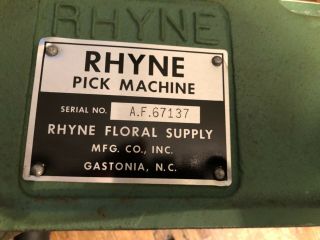Vintage RHYNE Pick Machine Floral Stem Crimp Machine 3
