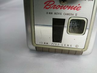 Vintage 1950 ' s Kodak Brownie 8mm Movie Camera II 1.  3mm f/2.  7 Lens 3