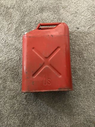 Vintage Military Jerry Can Red G,  Usa,  Dot 5l Usmc 20 - 5 - 79,  Army Gas Can