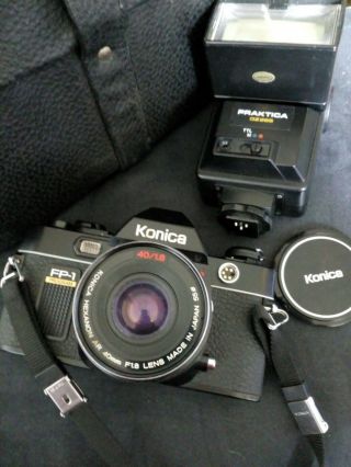Konica Fp - 1 Program 35mm Slr Film Camera W/ Hexanon Ar 40mm F1.  8 Lens