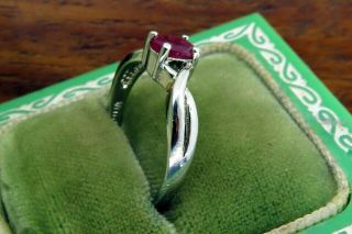 Vintage sterling silver MODERN NATURAL OVAL RUBY SOLITAIRE ring 4