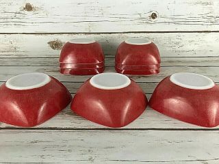 Vintage Pyrex Square Cereal Bowl Set of Nine (9) Red 410 12oz 5