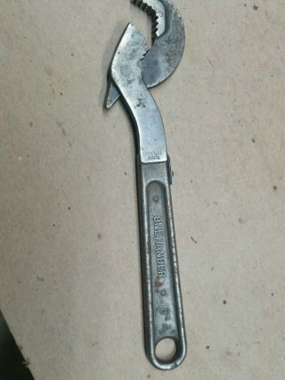 Vintage One Hander Sickleback Wrench.  8” Chromavan