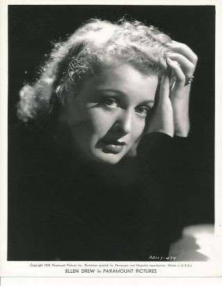 Ellen Drew Stunning Vintage 1939 Paramount Pictures Portrait Photo