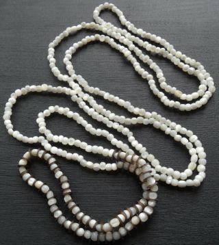 Vintage Art Deco Mother Of Pearl Gold Sequin 54 " Long Flapper Necklace - R445