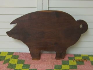 Vintage Wooden Cutting Board Pig Hog Primitive Country Decor Hand Made