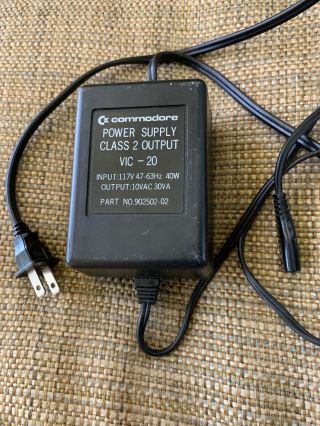 Commodore 64 Vic - 20.  902502 - 02.  Power Supply Black 117v Part Number