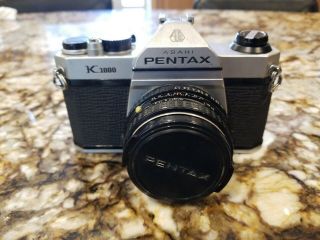 Vintage High End Camera Asahi Pentax K1000 With 50mm F 1.  7 Lens