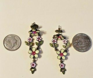 Vintage Avon Chandelier Necklace & Earrings Dark Gold Pink Roses White Flowers 5