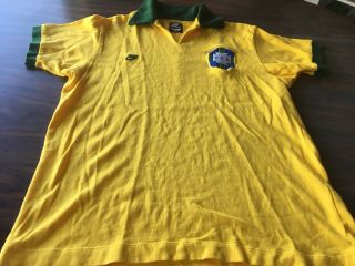 Nike Brazil Soccer Football Jersey Shirt Futbol Mens Large Brasil Vintage