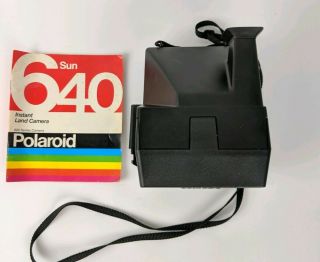 Vintage Polaroid 600 Land Camera Sun 640 Camera W/ Strap