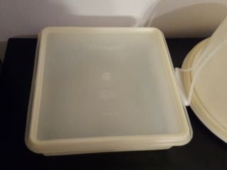 Vintage Tupperware Sheer Cake Taker with Handle and Snack - Stor Container 3