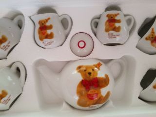 ❤VINTAGE STEIFF 1988 Child ' s Porcelain Tea Set Teddy Bear (8605/15) - 16 Piece❤ 3