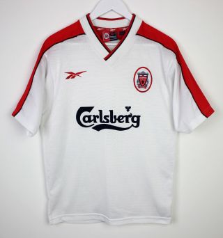 Liverpool 1998/1999 Vintage White Short Sleeve Reebok Away Jersey Top Vgc - S