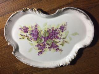 Vintage Limoges China Platter Purple Floral Pattern France