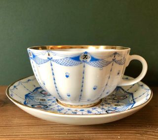 Fine Vintage Ussr Lomonosov Imperial Porcelain Cup & Saucer - Pattern