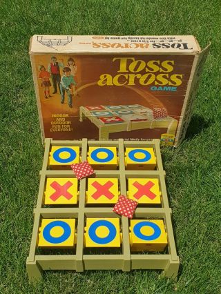 Vintage 1970 Ideal Toys Toss Across Game W/ Box 2 Bean Bags