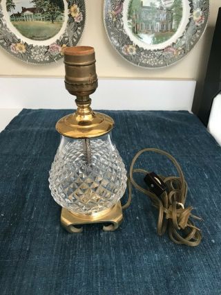 Vintage 8 3/4 " Waterford Alana Cut Crystal Boudoir Electric Lamp Excllnt