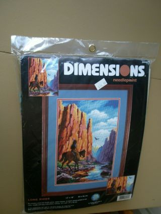 Vintage Dimensions " Lone Rider " Needlepoint Kit Southwest 2495 - - Nip Awesome