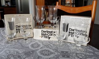 Dartington Irish Coffee Glasses Vintage Boxed 3 Pairs Ft83