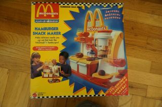 Mcdonalds Vintage 1993 Hamburger Snack Maker Mattel Box (japanese)