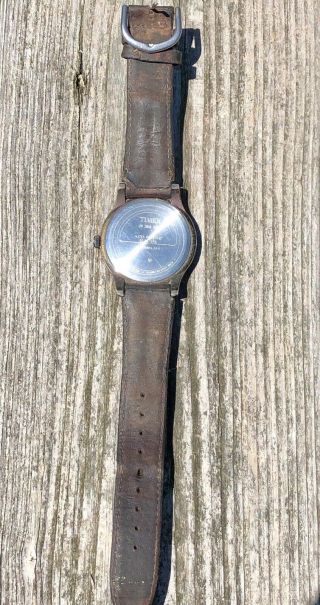 VINTAGE TIMEX EXPEDITION WATCH INDIGLO WR 50M LEATHER BAND BATTERY 4