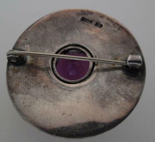 Vintage Scottish Sterling Silver Charles Horner 1963 Amethyst Pin/Brooch (D18 3