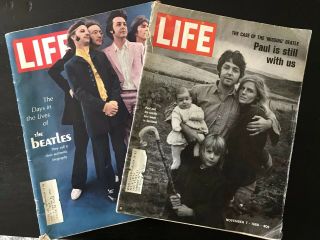 Two Vintage Life Magazines: Beatles Mccartney 1968,  1969