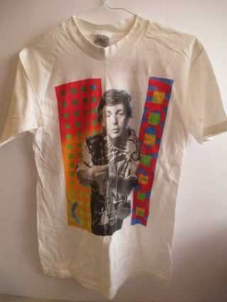 Vintage The Paul Mccartney World Tour 1989/90 Mens Medium White T - Shirt