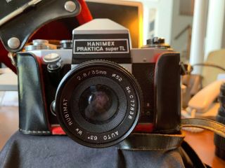 Hanimex Praktica Tl 35 Mm W/35mm F2.  8 Lens Case,  Looks Near Per