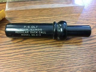 Vintage P.  S.  Olt Regular Duck Call No.  D - 2 Duck Hunters Game Call Pekin Ill.  Usa