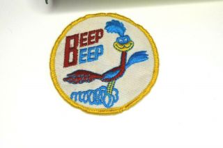 Vintage Beep Beep Roadrunner Patch Mopar Denim Embroidered Bird 3 " Diameter