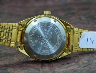 Vintage Citizen Gold Plated Day Date 21 Jewels Men ' s Wrist Watch 5