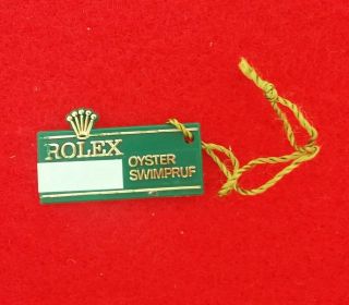 Rolex Oyster Swimpruf Hang Tag Large Crown Green Seal W String Vintage