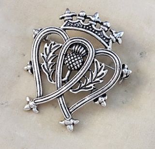 VINTAGE JEWELLERY SCOTTISH CELTIC LUCKENBOOTH SWEETHEART SILVER BROOCH SHAWL PIN 3