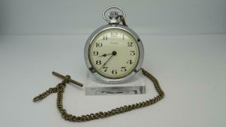 Vintage Timex Pocket Watch Made In Great Britain C1950 
