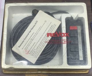 Vintage Nib Remote Control For Revox A - 77 Reel To Reel Tape Recorder Studer