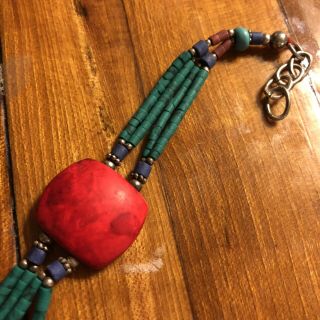 Vintage Native American Indian Western Bracelet Jewelry Piece Old Handmade 3