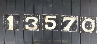 Vintage Cricket Scoreboard Metal Numbers 1234567890 Double Sided - Salvage 2