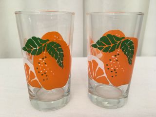 Ahc Anchor Hocking Vintage 10 Oz.  Retro Orange Juice Glasses