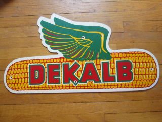 Vintage Seed Feed Dekalb Flying Ear Corn Sign Farm,  Large,  31 " X 16 "