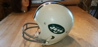 Vintage York Jets Football Helmet Rawlings Air - Flo Hnfl Large Youth White