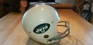 Vintage York Jets Football Helmet Rawlings Air - flo HNFL Large Youth White 3