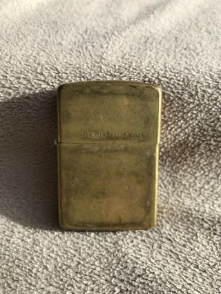Solid Brass Zippo Lighter 1932 - 1989