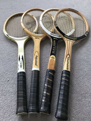 Vintage Slazenger Wooden Tennis Racket X4