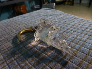 Vintage Blown Crystal Glass Rat W/ Babies Figurine Sculpture W/ Gold Overlay 4 "