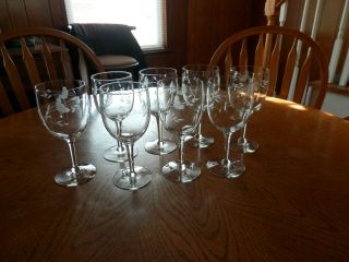 Vintage Princess House Heritage Set Of 8 Stem Wine Goblets Glass Glasses 418
