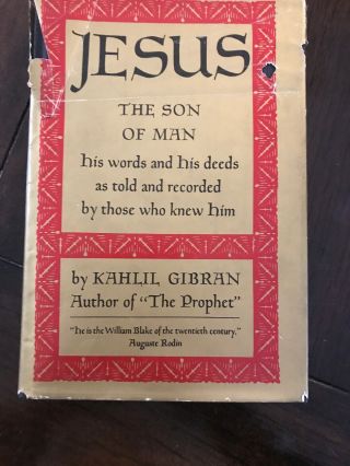 " Jesus " (the Son Of Man) By Kahlil Gibran.  Hardcover 29th Printing 1973 Religion