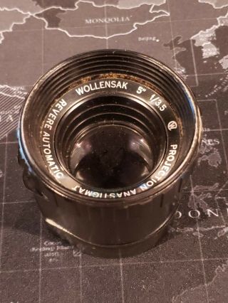 Vintage Wollensak Projection Anastigmat 5 " F/3.  5 Revere Automatic Lens