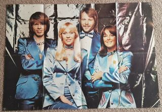 ABBA Vintage Fold Out Poster Book - UK 1970 ' s - Huge Poster 3